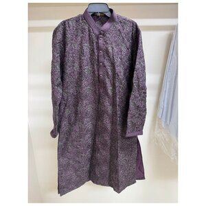 mens purple wedding partywear kurta